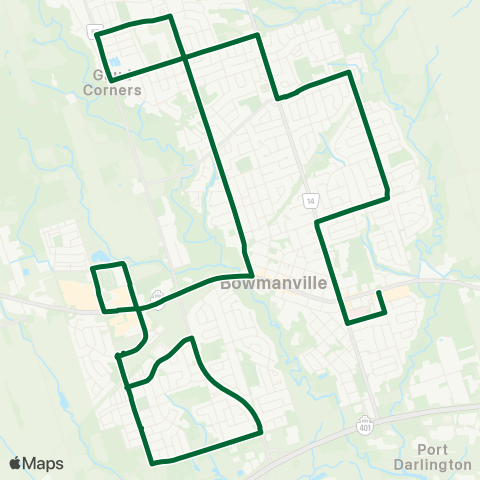 Durham Region Transit Route 502 map