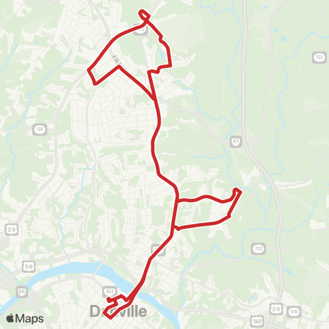Danville Transit North Main map