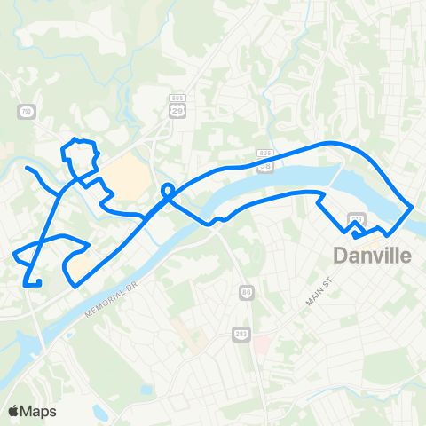 Danville Transit Riverside map