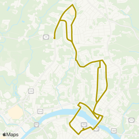 Danville Transit Third Avenue - NorDan map