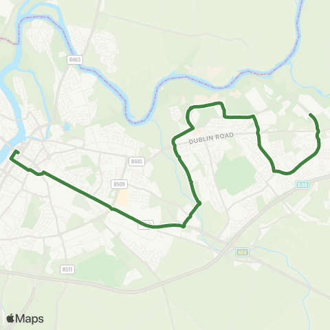Dublin Coach Sarsfield St - National Technology Park map