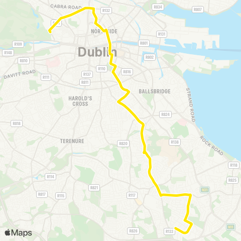Dublin Bus Phoenix Pk - Sandyford Business District map