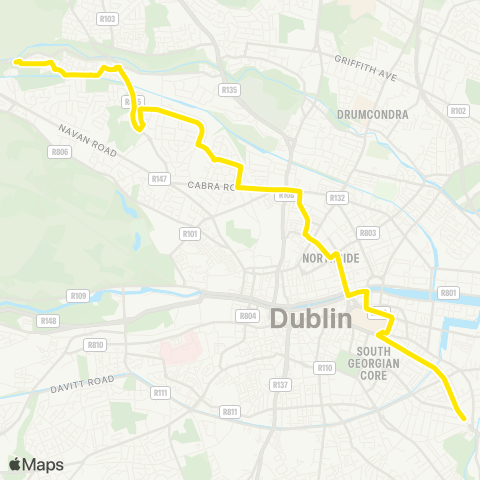 Dublin Bus Ashtown Station - Parnell St map