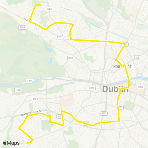 Dublin Bus Drimnagh - Ashington map