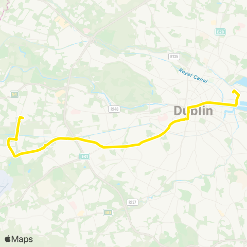 Dublin Bus Foxborough (Balgaddy Rd) - Docklands (E Rd) map