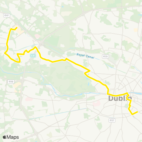 Dublin Bus Blanchardstown Shopping Ctr - Wilton Ter map