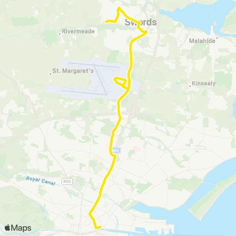 Dublin Bus Swords Manor - Lower Abbey Street map