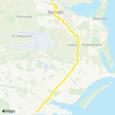 Dublin Bus Talbot Street - Swords Business Park map