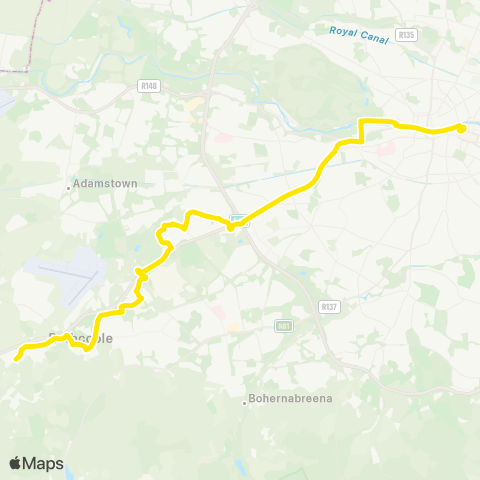 Dublin Bus Rathcoole - Hawkins St map