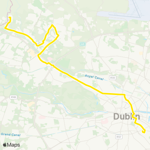 Dublin Bus Damastown via Navan Rd - Burlington Rd map