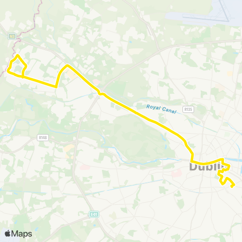 Dublin Bus Ongar - Burlington Road map