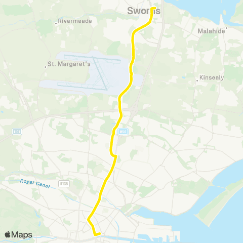 Dublin Bus Swords Business Park - Lwr Abbey St map