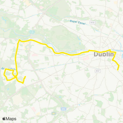 Dublin Bus Aston Quay - Clondalkin map