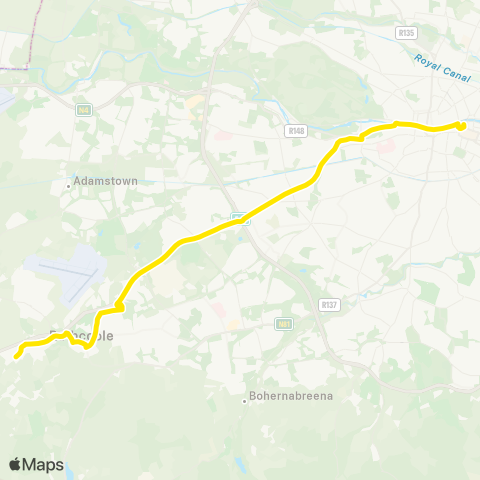 Dublin Bus Rathcoole - Hawkins St map