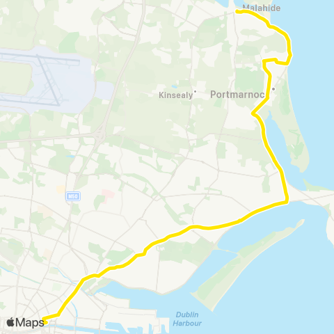 Dublin Bus Malahide - Lower Abbey Street map