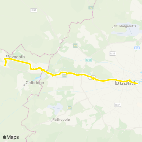 Dublin Bus Maynooth - Ringsend Night Service map