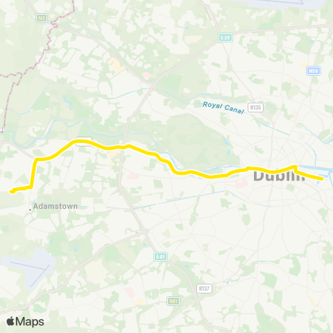 Dublin Bus Adamstown Station - Ringsend map