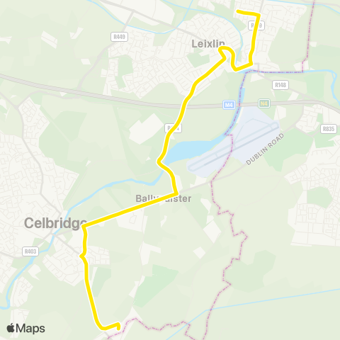 Dublin Bus River Forest - Castletown - Hazelhatch Sta map