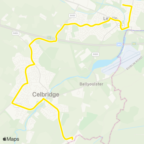 Dublin Bus River Forest - Celbridge - Hazelhatch map