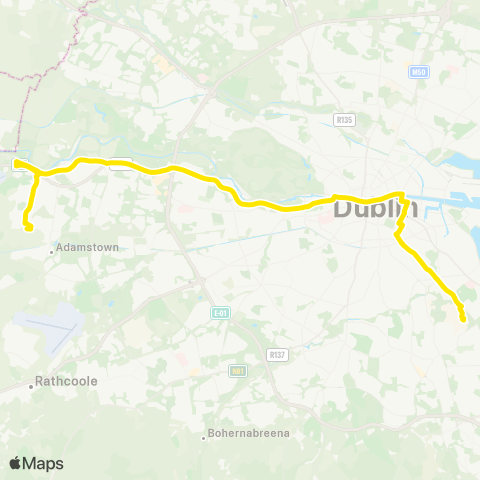Dublin Bus Dodsboro - UCD map