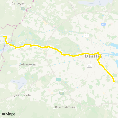 Dublin Bus River Forest - UCD Belfield map