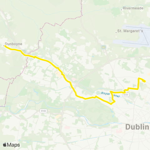 Dublin Bus Dunboyne - DCU map
