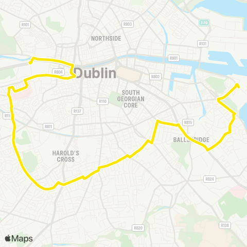 Dublin Bus Sean Moore Road - Heuston Station map