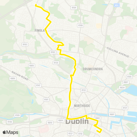 Dublin Bus Merrion Square - Charlestown SC map