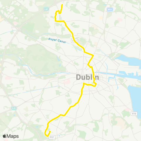 Dublin Bus Charlestown SC - Rossmore map