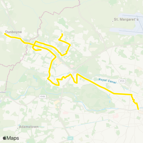 Dublin Bus Nitelink Westmoreland Street - Tyrrelstown map