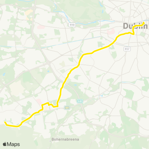 Dublin Bus Nitelink D'Olier Street - Citywest map