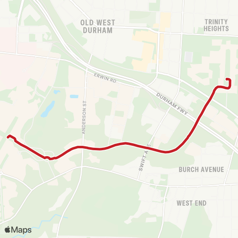 Duke Transit East-West map