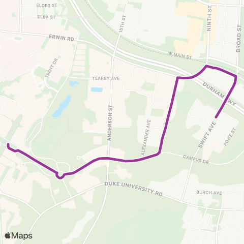 Duke Transit Swift Avenue Shuttle map