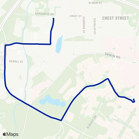 Duke Transit LaSalle Loop Counterclockwise map