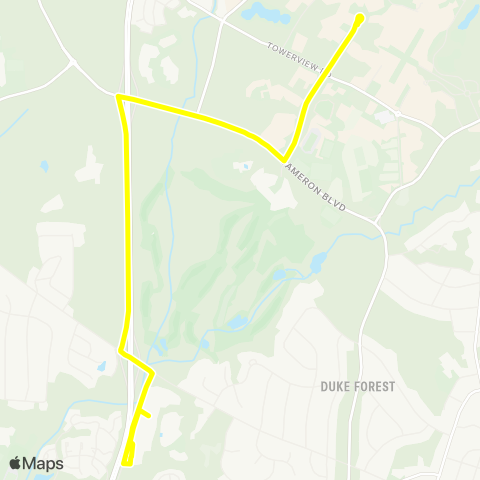Duke Transit Lancaster Commons Night map