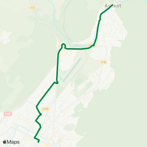 Duobus Gare SNCF <> Point B <> Arbent map