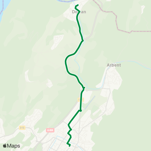 Duobus Gare SNCF <> Point B <> Dortan map