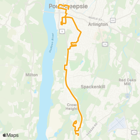 Dutchess County Public Transit Poughkeepsie Southside map