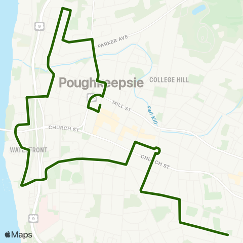 Dutchess County Public Transit Poughkeepsie Westside map