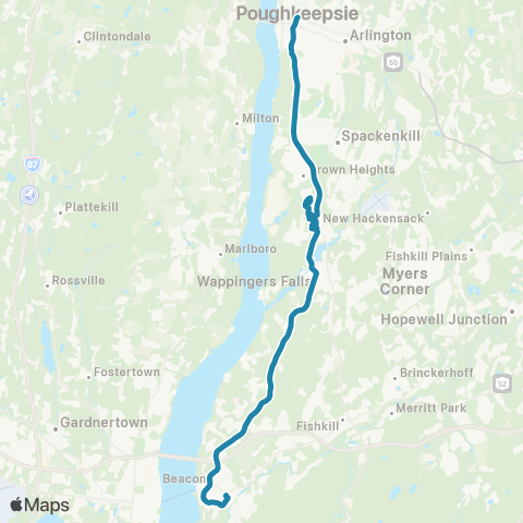 Dutchess County Public Transit Poughkeepsie - Beacon map