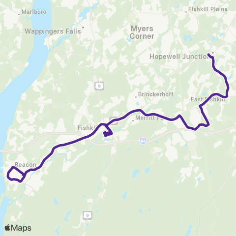 Dutchess County Public Transit Beacon - Hopewell Junction map