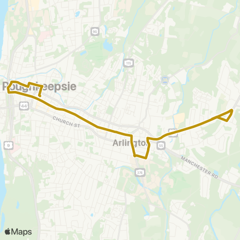 Dutchess County Public Transit Poughkeepsie Main Street map