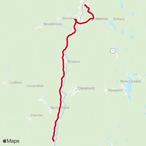 Rockingham MOOver! Bellows Falls-Lebanon & Hanover, NH map