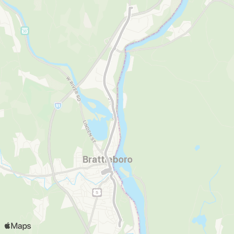 Rockingham MOOver! Brattleboro White Line map