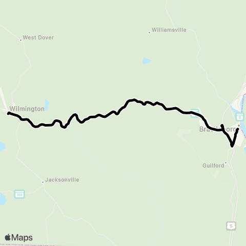 Wilmington MOOver! Wilmington-Brattleboro map