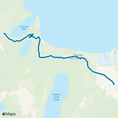 Emerald Bay Shuttle Y TC - Camp Richardson - Eagle Falls map