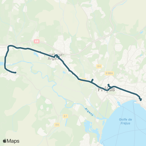 Le Bus St-Raphaël Gare rout. - Fréjus Gare rout. - Puget-Ctre - Roquebrune les Garillans map