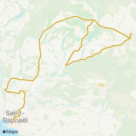 Le Bus St-Raphaël Gare rout. - les Veyssières - Barrage des Cous map