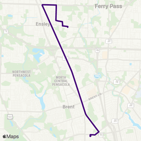 ECAT Ensley / Brentwood map