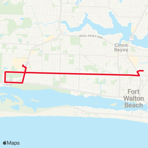 EC Rider Fort Walton Beach map